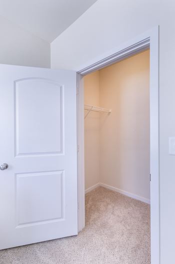 Expansive closets with open air shelving